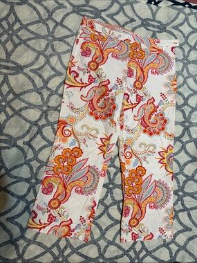 Bright Floral Paisley Wide Leg Pants cotton /8
